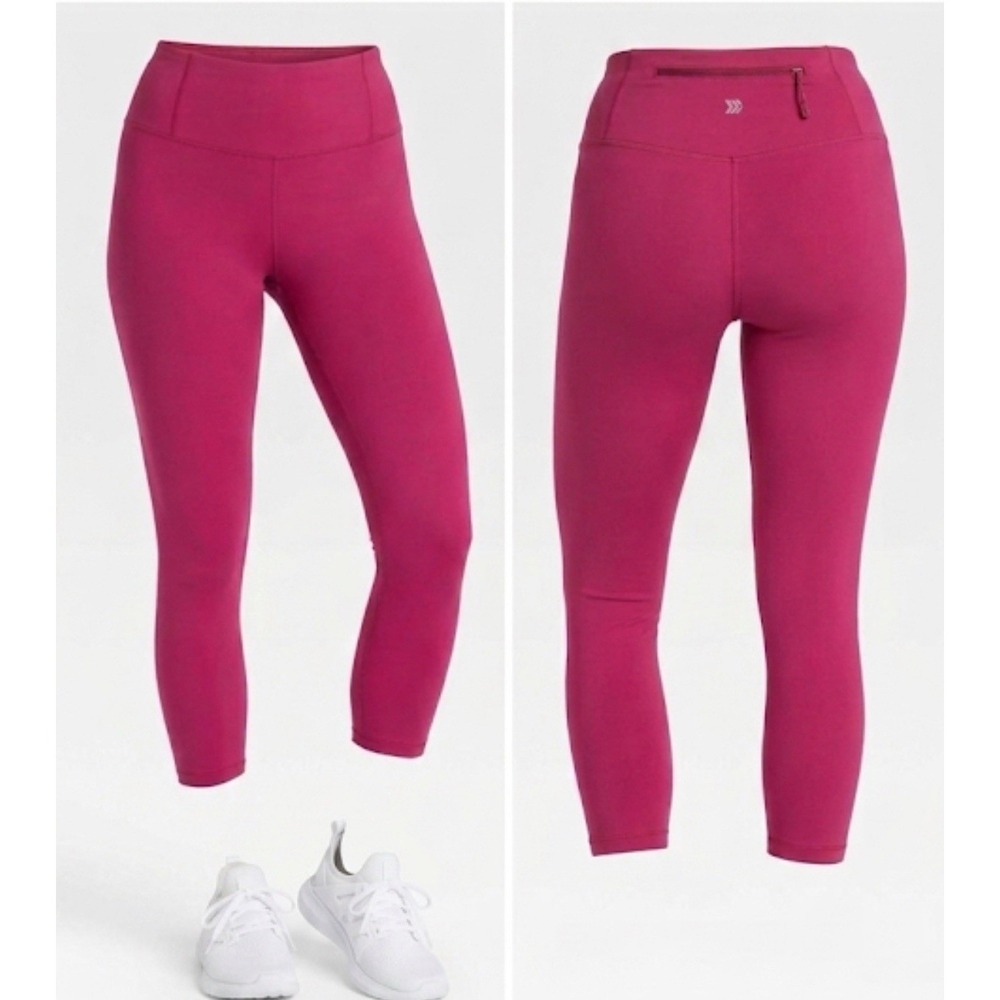Run/bike High-Rise Capri 7/8 Leggings-zip pocket All In Motion Cranberry pink-XL